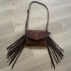 American Darling Leather Tooled Crossbody